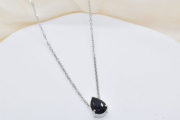 kapyco collier argent goutte noire 0390